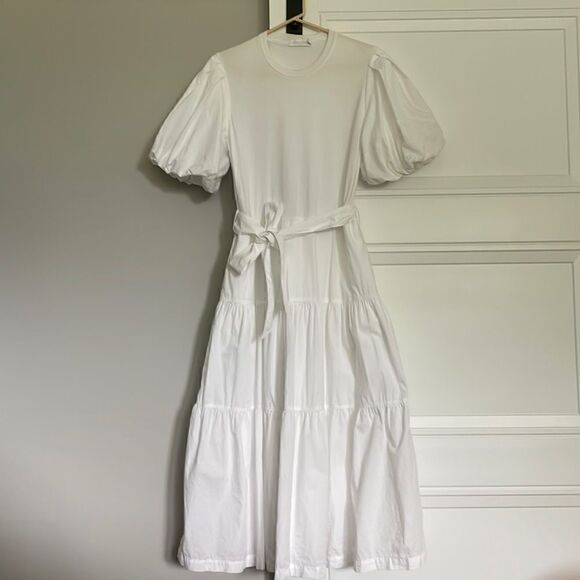 Jonathan Simkhai White Tiered Dress - Picture 1 of 6